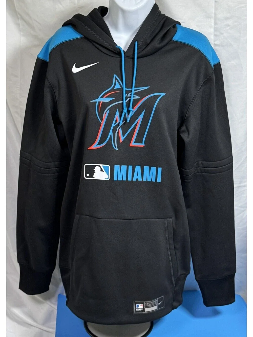 Nike Miami Marlins Authentic Collection Therma-FIT Performance Hoodie Mens S NWT